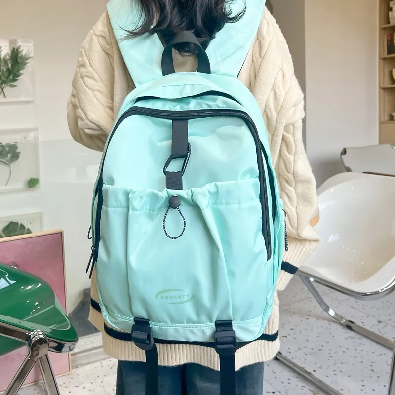 Deli Bear Nylon Backpack Regular Women's White/Pink/Black/Green-19