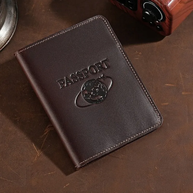 Tong Tong Rabbit Top Grain Cow Leather Card Holder Unisex Coffee/Dark Brown-5