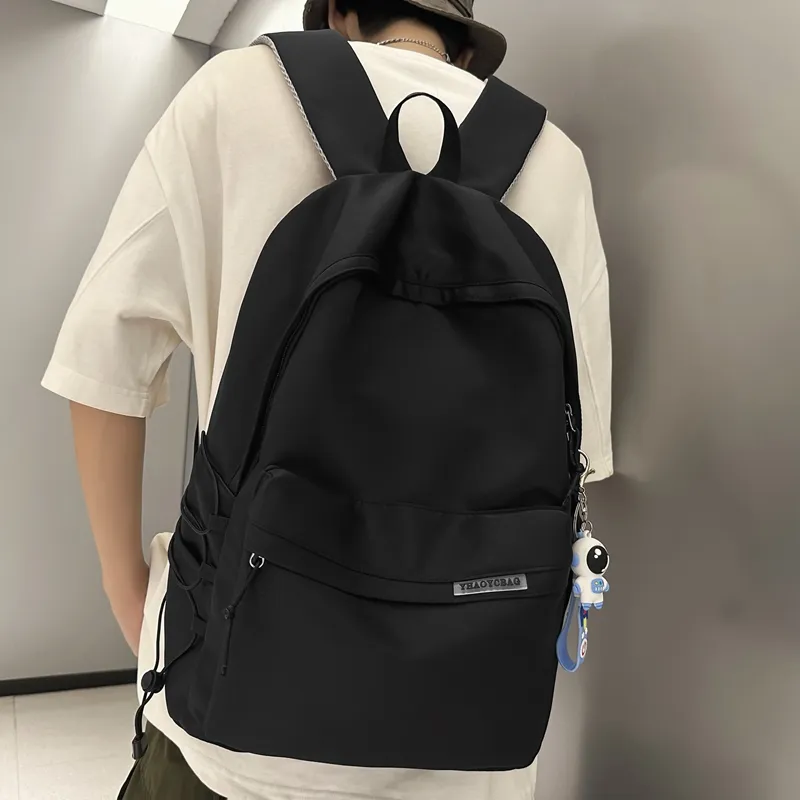 Deli Bear Nylon Backpack Large Size White/Black-5