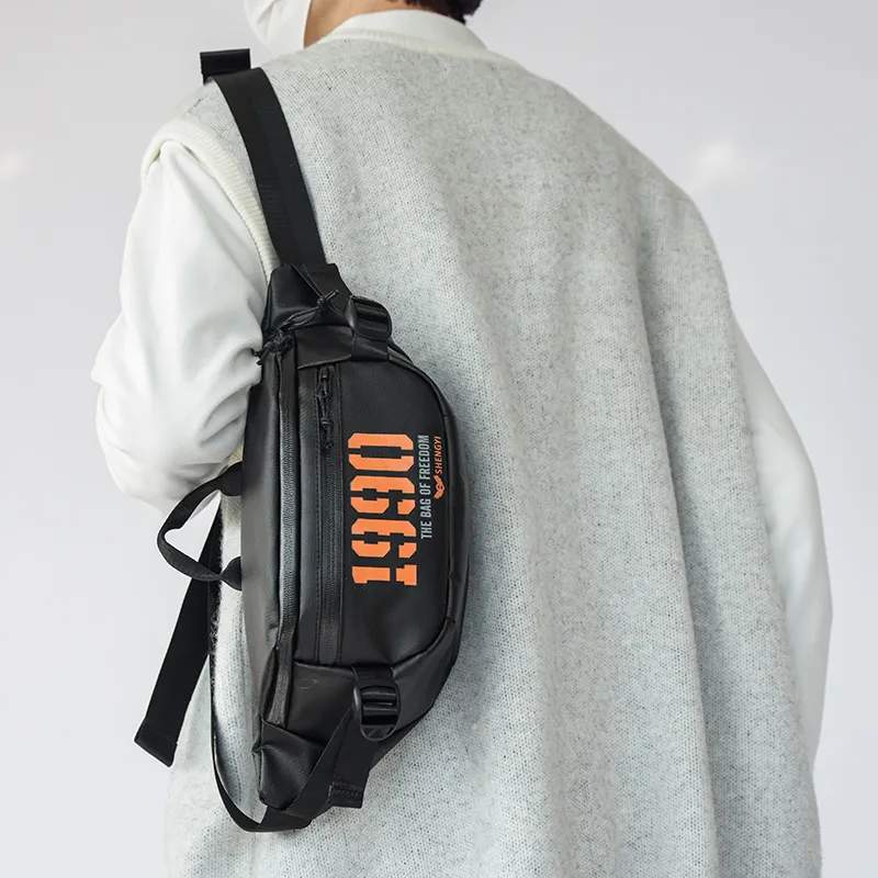 Deli Bear Nylon Sling Bag Unisex Orange/Black/Gray-4