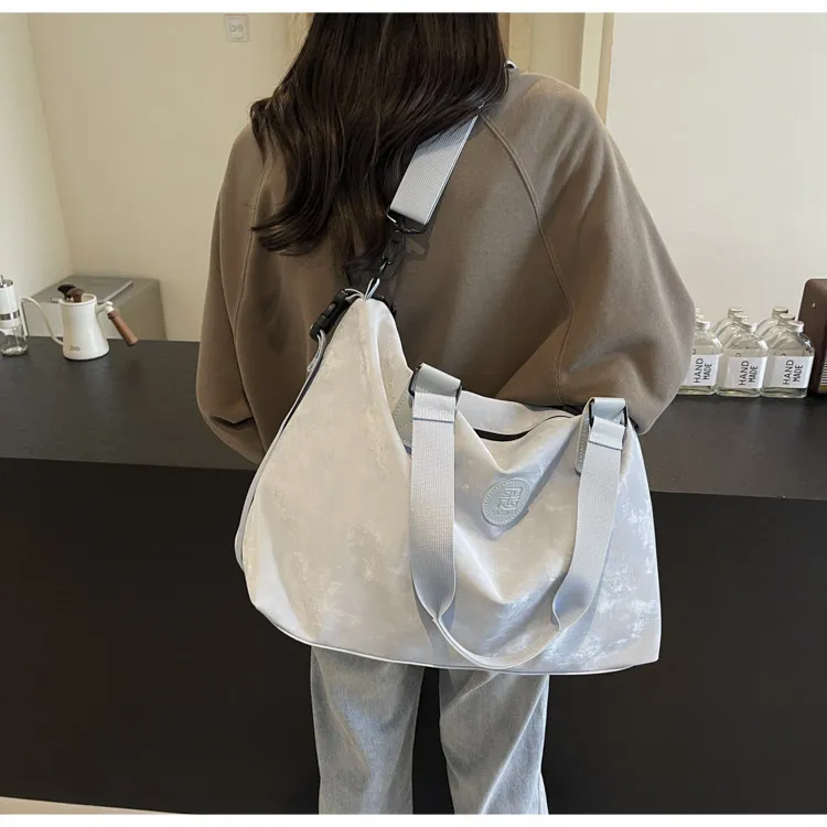 OUZIHUANG Pu Travel Bag Women's Khaki/Blue/Silver/Pink-12