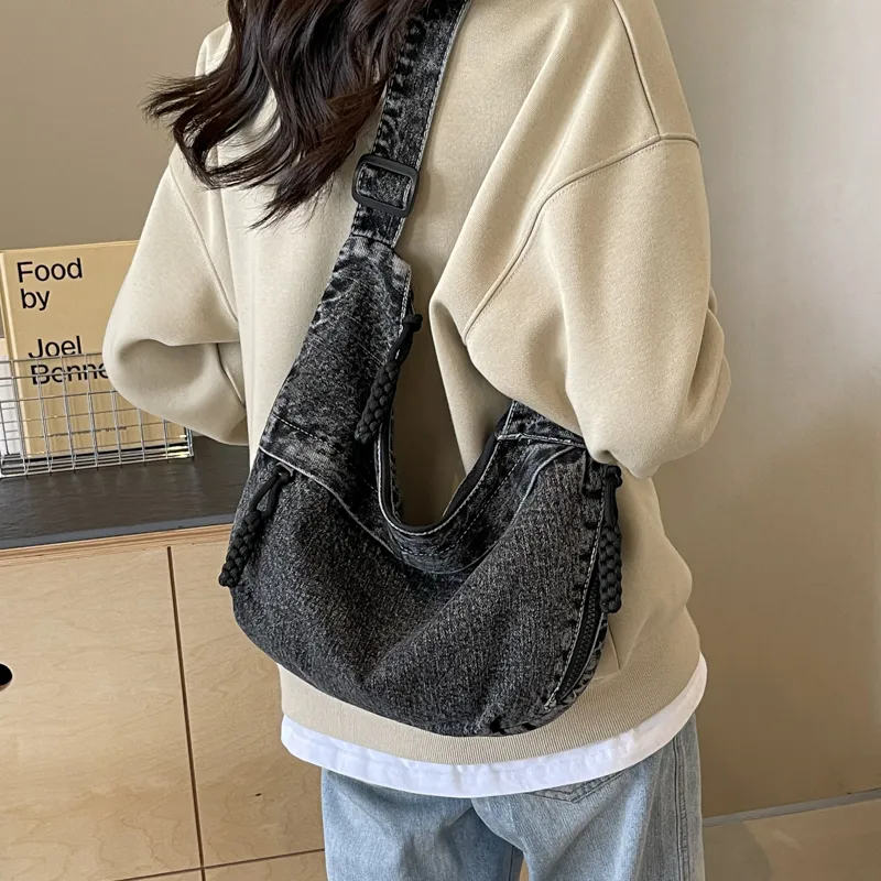 OUZIHUANG Denim Shoulder Bag, Crossbody Bag Women's Multicolor-26