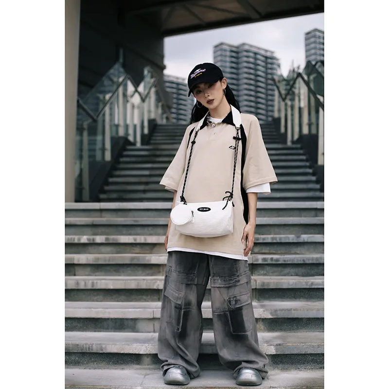 Tong Tong Rabbit Nylon Shoulder Bag Unisex Multicolor-7