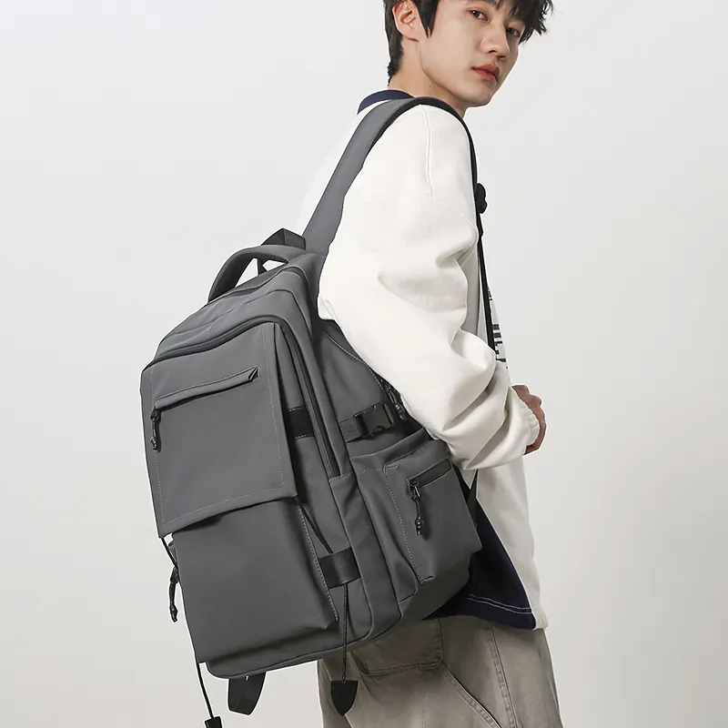 OUZIHUANG Oxford Backpack Men's Black/Green/Gray-14