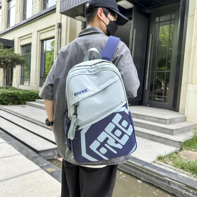 Deli Bear Nylon Backpack Regular Unisex Khaki/Gray/Green/Black/Blue/Light Gray-15