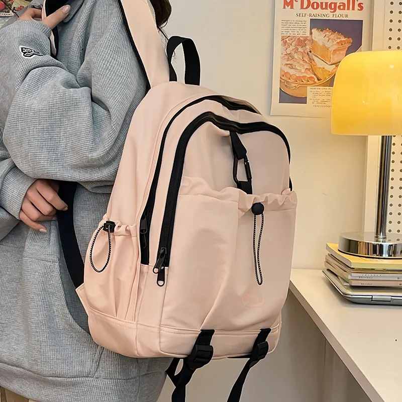 Deli Bear Polyester Laptop Backpack Regular Unisex White/Pink/Black-10