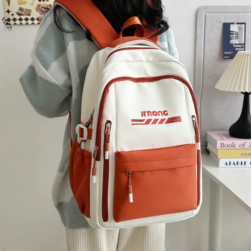 Deli Bear Nylon Backpack Regular Unisex Brown/Orange/Black/Khaki/Green-6