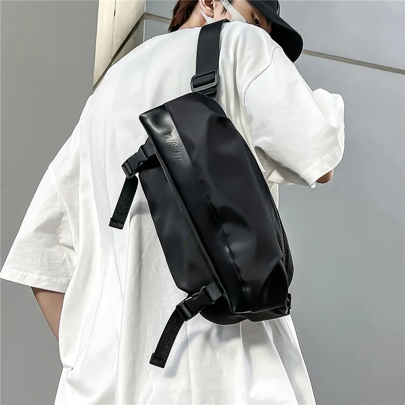 Deli Bear Microfiber Synthetic Leather Sling Bag Regular Unisex Black White & Color/Black-9