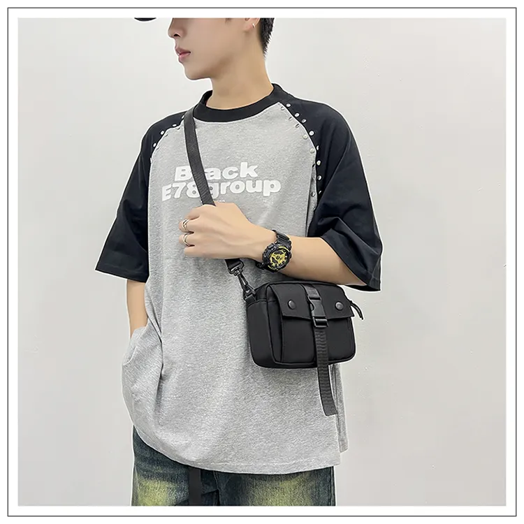 Tong Tong Rabbit Nylon Crossbody Bag Unisex Black/White/Khaki-1