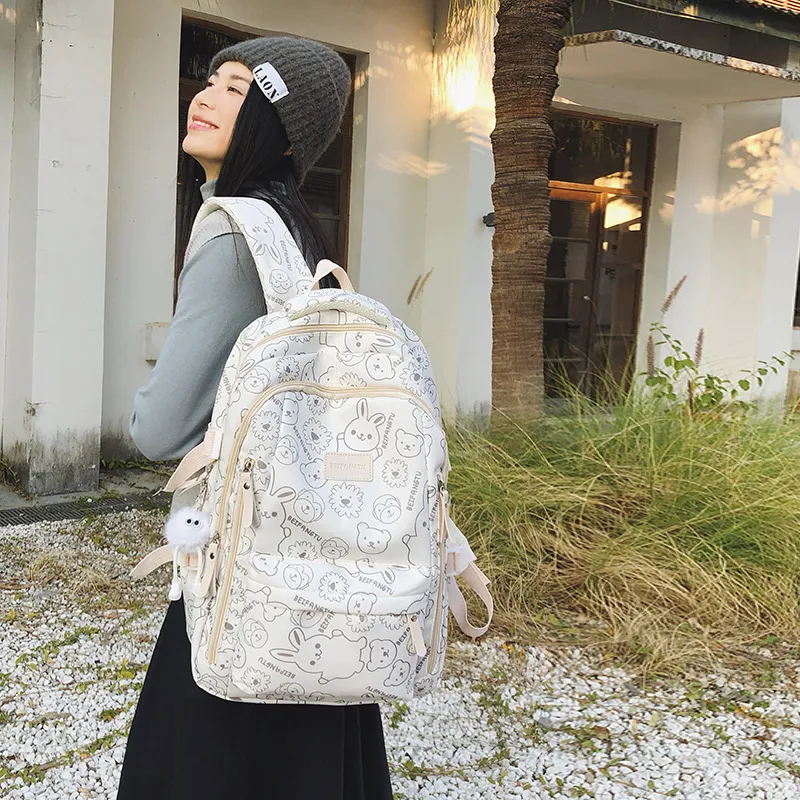 Tong Tong Rabbit Nylon Backpack Women's Multicolor-12