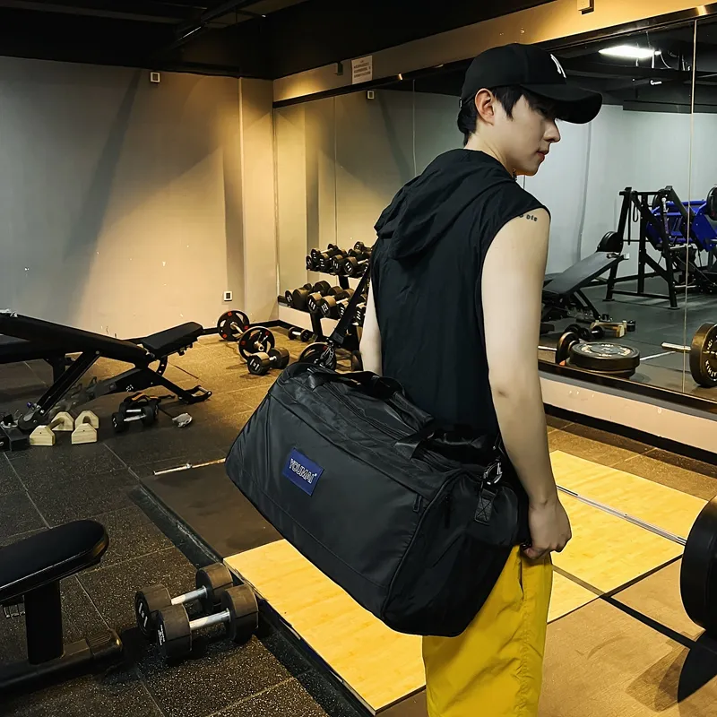 Deli Bear Nylon Gym Bag Unisex Black/Pink/Red/Khaki/Blue/Army Green/Gray-2