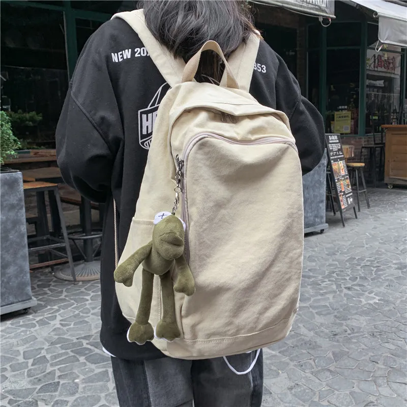 Deli Bear Canvas Backpack Regular Unisex Yellow/Ecru/Black/Dark Gray-12