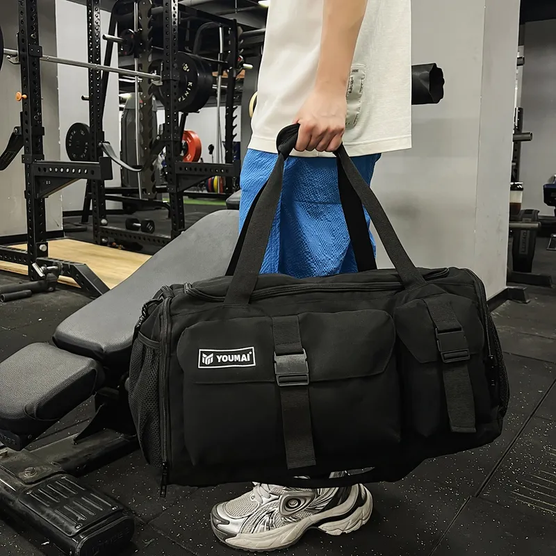 Deli Bear Oxford Gym Bag Unisex Black/Pink/Gray/Burgundy/Yellow/Purple/Turquoise/Orange-1