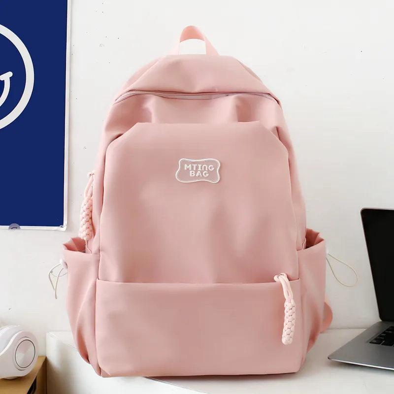 Deli Bear Nylon Backpack Regular Unisex White/Pink Blue/Black Yellow Green-6