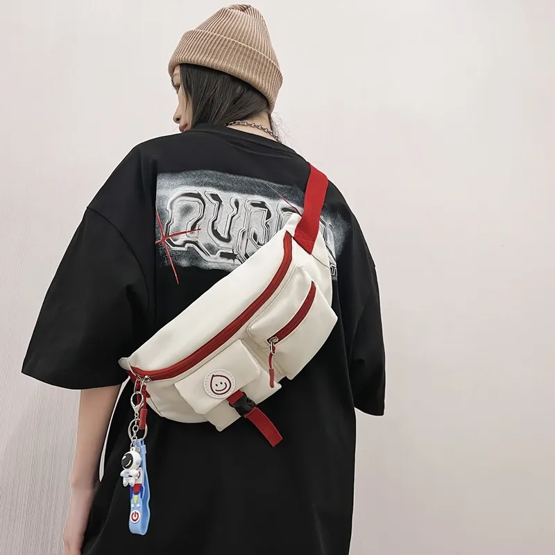 Deli Bear Nylon Sling Bag Regular Unisex White Red/White Blue/Black-1