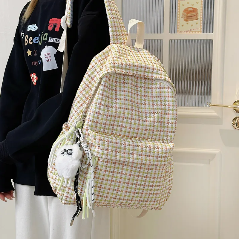 OUZIHUANG Nylon Backpack Women's Pink/Blue/Black/Ecru/Green-13