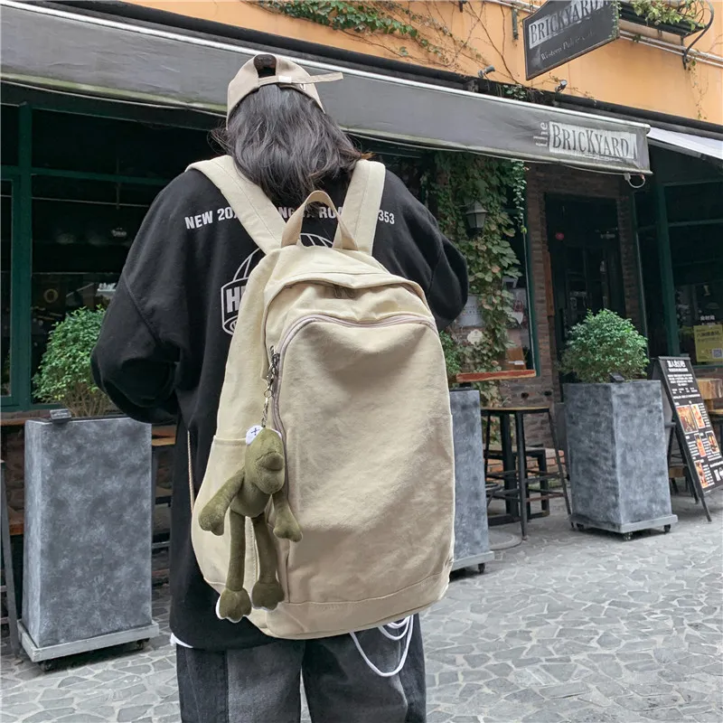 Deli Bear Canvas Backpack Regular Unisex Yellow/Ecru/Black/Dark Gray-8