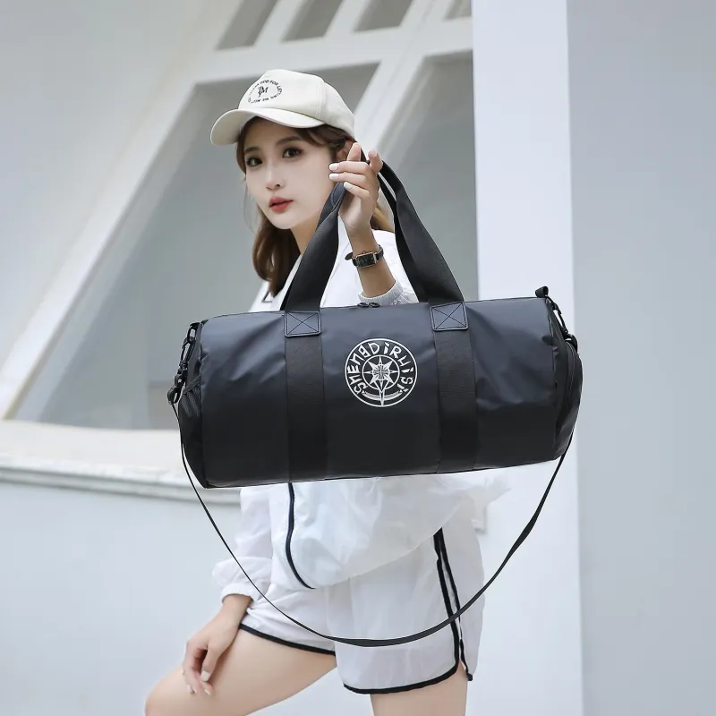 OUZIHUANG Nylon Travel Bag Unisex Black/Blue/Champagne Gold/Maroon-1