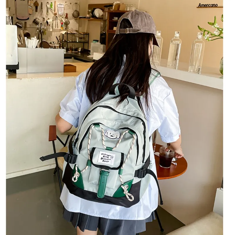 Tong Tong Rabbit Nylon Backpack Unisex Green-4