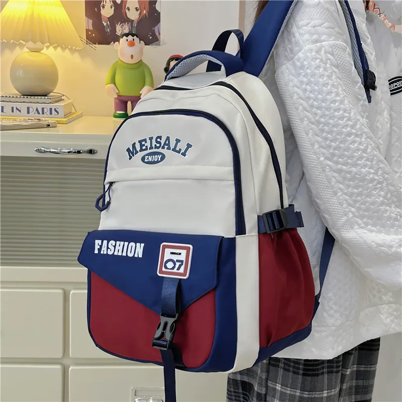 Tong Tong Rabbit Nylon Backpack Unisex Khaki \ Blue & Red \ Yellow Brown \ White & Green \ Black-8