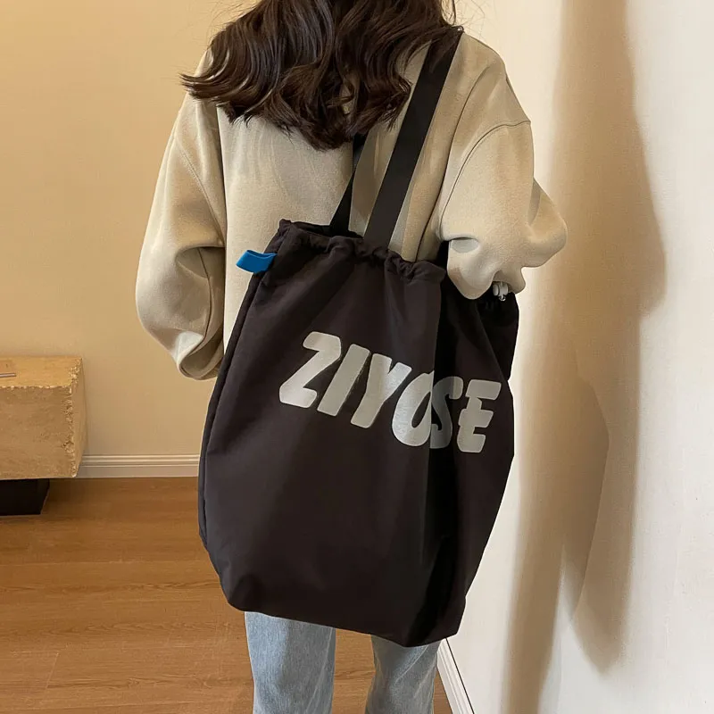 OUZIHUANG Canvas Bucket Bag Handbag Shoulder Bag Regular Women's Yellow/Ecru/Black/Khaki-16