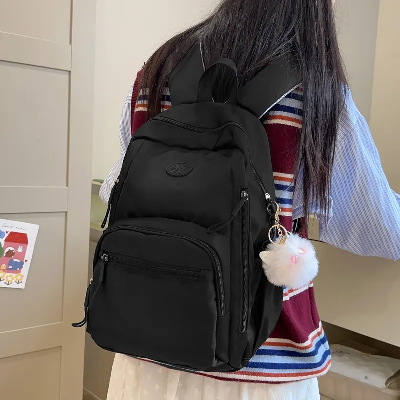 Deli Bear Nylon Backpack Regular Unisex Black \ Green \ Pink \ Khaki-3
