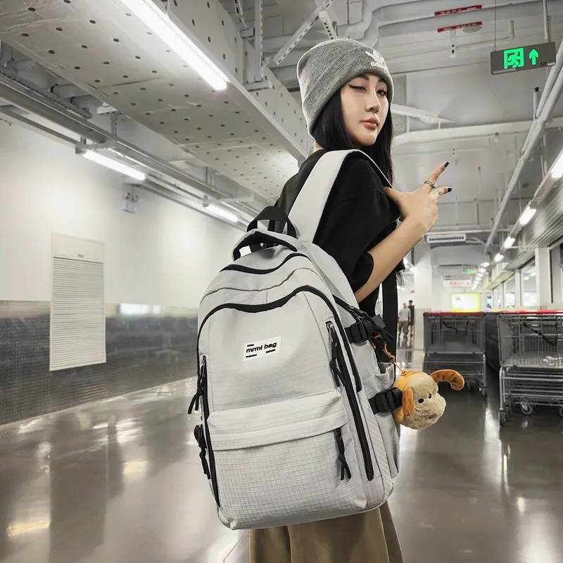 Deli Bear Nylon Backpack Regular Unisex Black/Green/Gray/Ginger Yellow/Red-6
