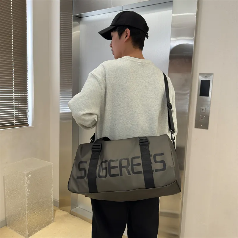 OUZIHUANG Nylon Travel Bag Unisex Pink/Silver/Green/Black-13