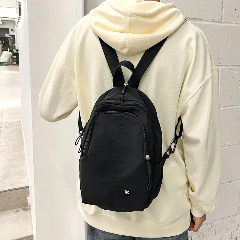 Deli Bear Nylon Fabric Backpack Regular Unisex Egg Yolk Sand\ Black \ Ecru \ Vanilla Cream-8