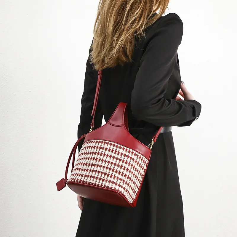 OUZIHUANG Artificial Leather Shoulder Bag, Crossbody Bag, Handbag Women's Red-4