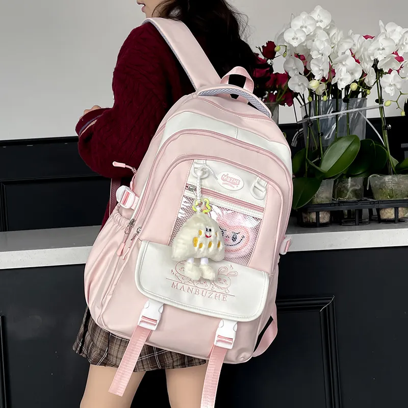 Tong Tong Rabbit Canvas Backpack Unisex Multicolor-14