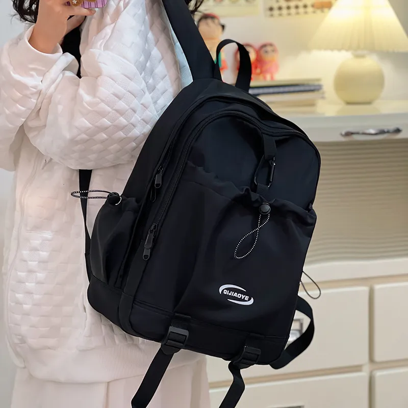 Deli Bear Polyester Laptop Backpack Regular Unisex White/Pink/Black-15