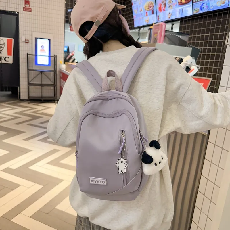 OUZIHUANG Nylon Fabric Backpack Regular Women's Black/White/Red/Purple/Pink-13