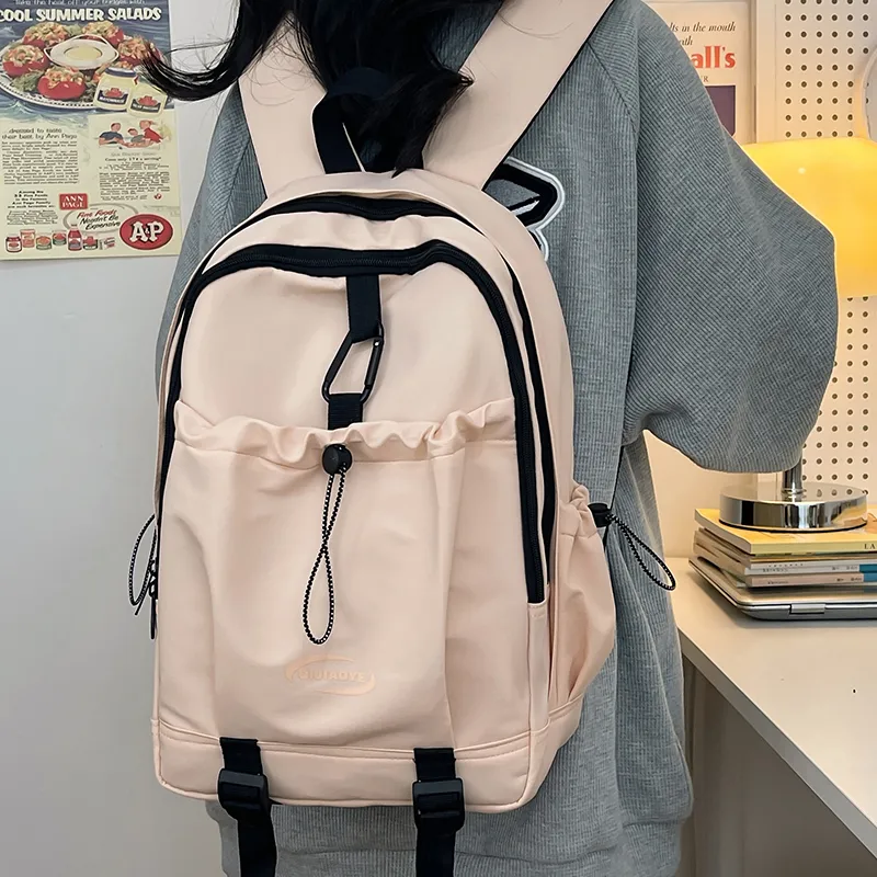 Deli Bear Polyester Laptop Backpack Regular Unisex White/Pink/Black-8
