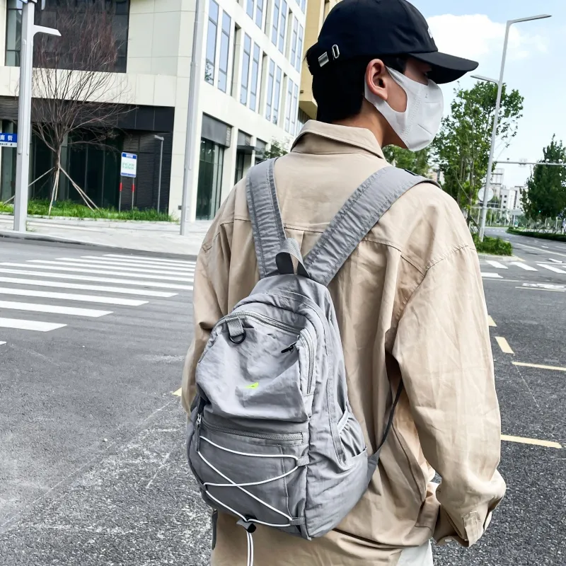 Tong Tong Rabbit Washed Cloth Backpack Large Size Unisex Multicolor-9