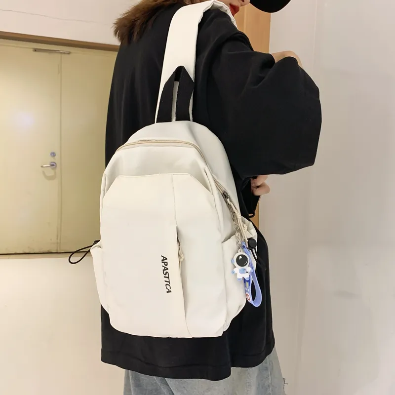 Deli Bear Nylon Backpack One Shoulder Crossbody Sling Bag Regular Unisex Green/White/Black-9