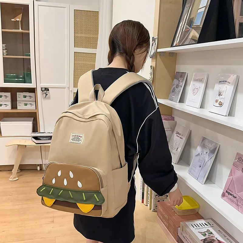 OUZIHUANG Nylon Backpack Large Size Women's Multicolor-8