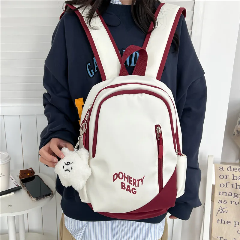 Deli Bear Nylon Backpack Regular Women's Pink/Black/Red White/Gray White/Gray Blue-16