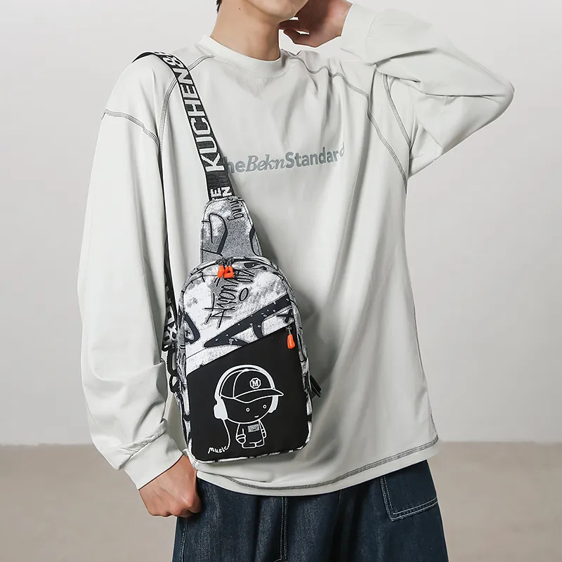 Tong Tong Rabbit Nylon With Mesh Sling Bag Men's Multicolor-8