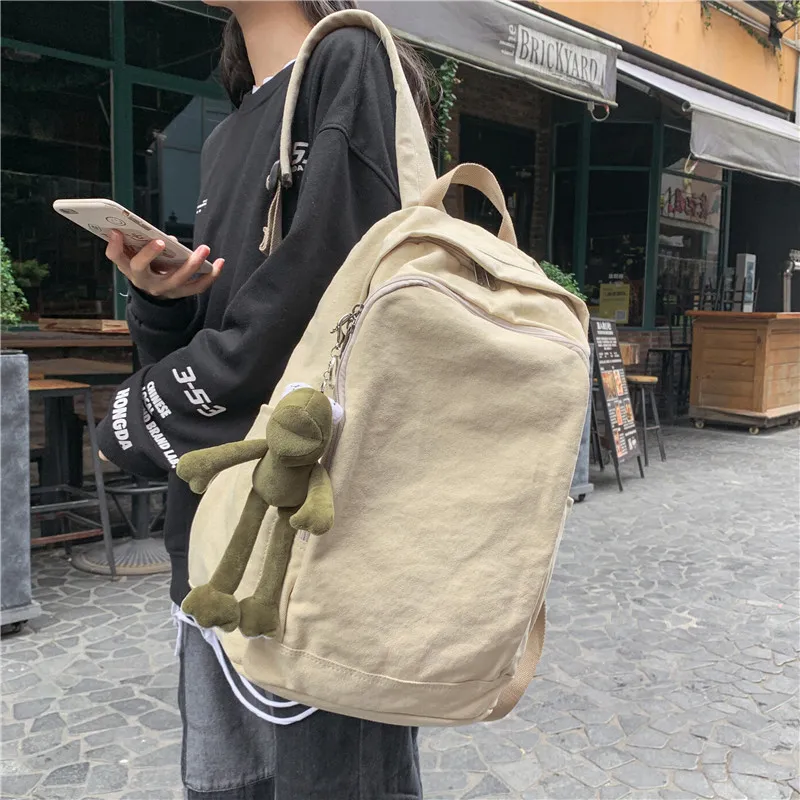Deli Bear Canvas Backpack Regular Unisex Yellow/Ecru/Black/Dark Gray-10