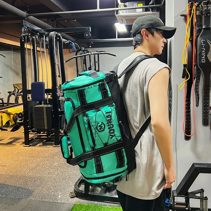 Deli Bear Nylon Fabric Gym Bag Unisex Black \ Pink \ Khaki \ Blue \ Yellow \ White \ Turquoise-29