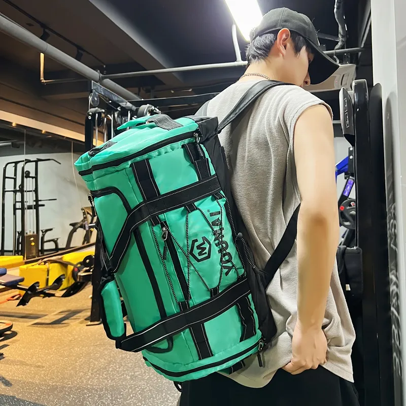 Deli Bear Nylon Fabric Gym Bag Unisex Black \ Pink \ Khaki \ Blue \ Yellow \ White \ Turquoise-30