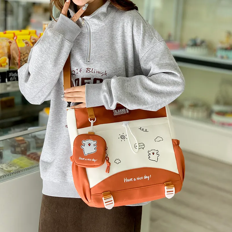 Deli Bear Oxford Tote Bag Shoulder Bag Women's Multicolor-14