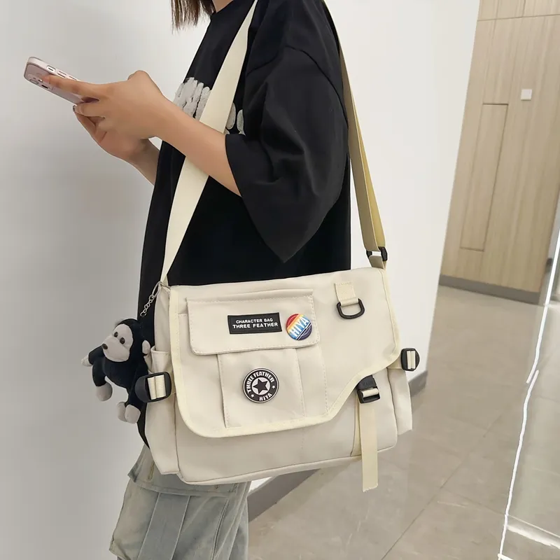 OUZIHUANG Nylon Shoulder Bag Unisex-9