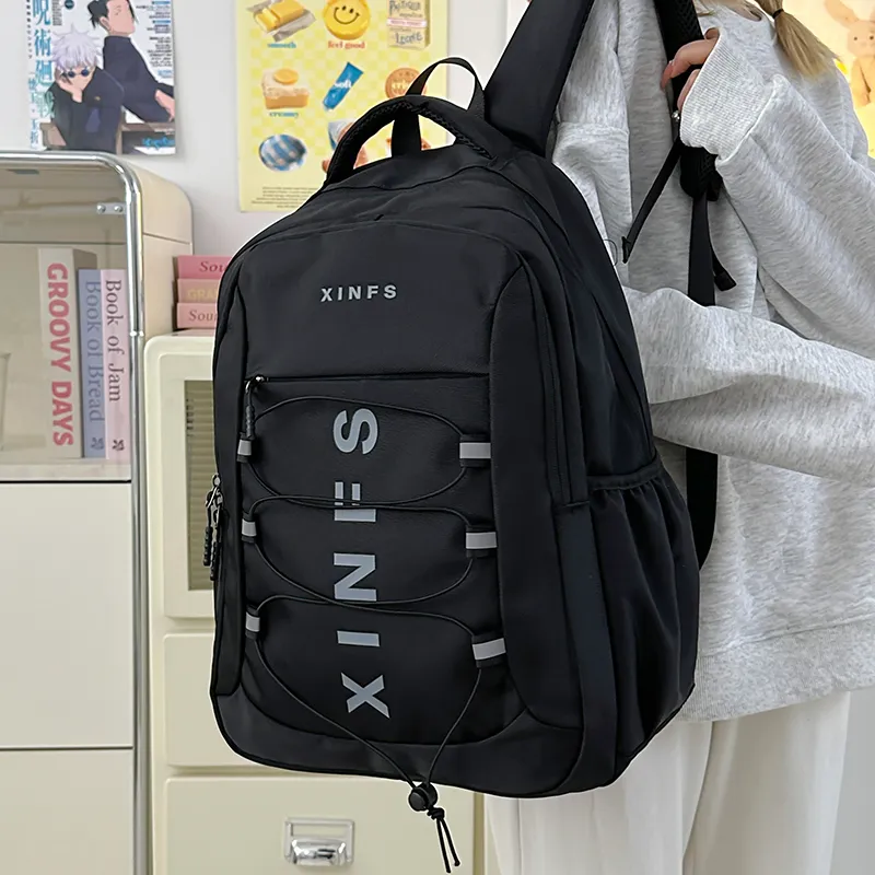 Tong Tong Rabbit Nylon Backpack Unisex Gray/Black-8