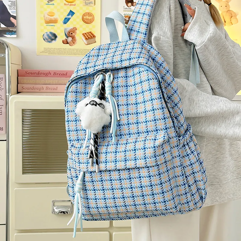 OUZIHUANG Nylon Backpack Women's Pink/Blue/Black/Ecru/Green-9