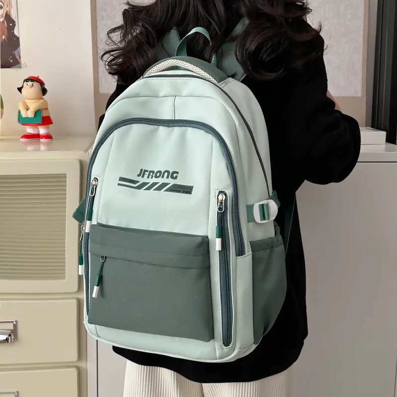 Deli Bear Nylon Backpack Regular Unisex Brown/Orange/Black/Khaki/Green-16