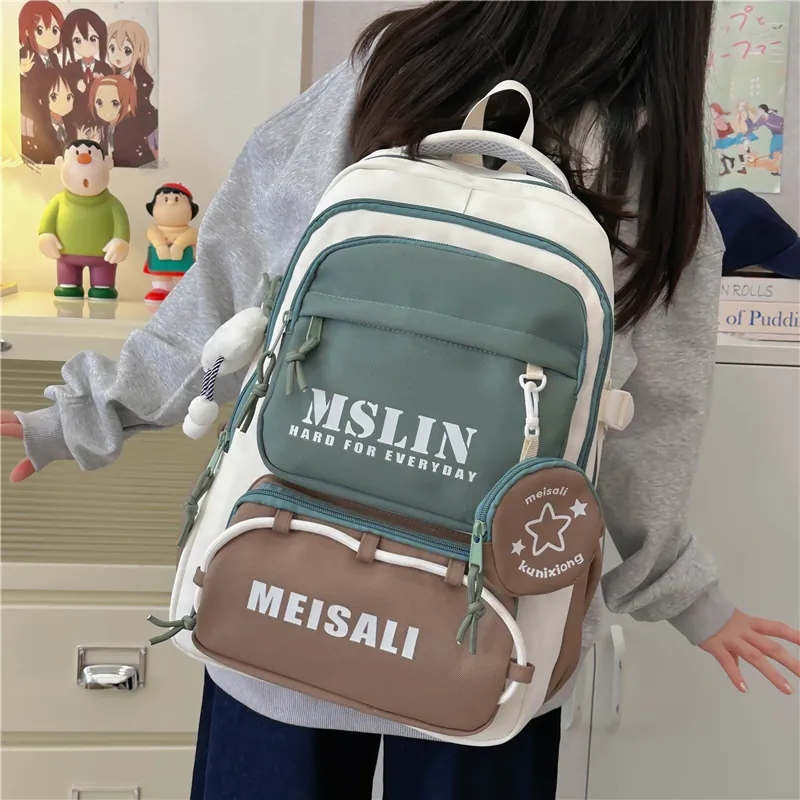 Tong Tong Rabbit Nylon Backpack Regular Women's Purple/Blue/Black/Brown/Green-14