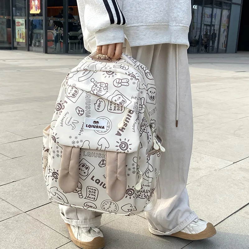 Deli Bear Canvas Backpack Unisex Multicolor-18