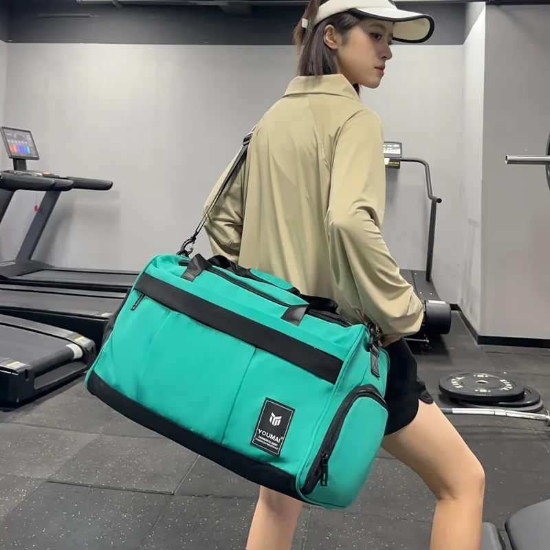 Deli Bear Nylon Gym Bag Unisex Black/Pink/Gray/Red/Yellow/Blue/Turquoise-34
